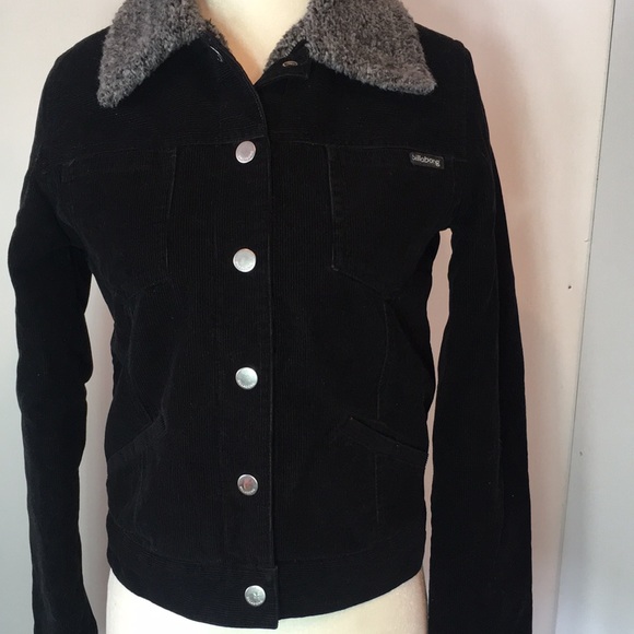 Black cord Billabong short Jacket Sz S - Picture 2 of 16